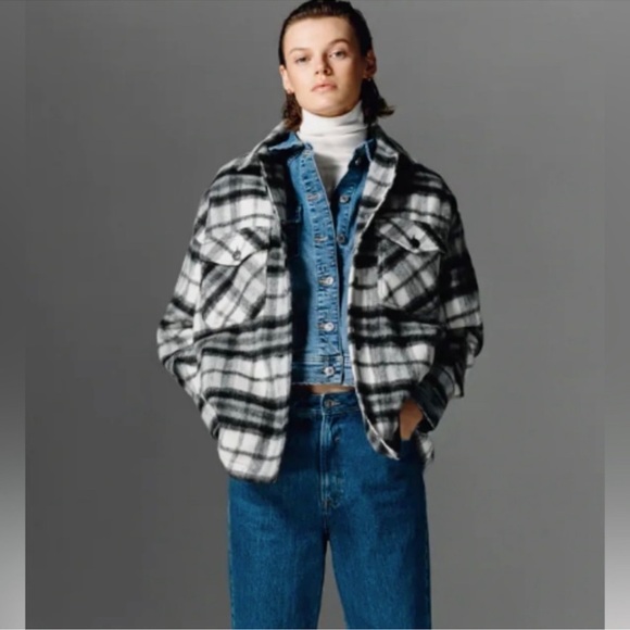 Zara Jackets & Blazers - Zara Wool Blend Plaid Overshirt Medium